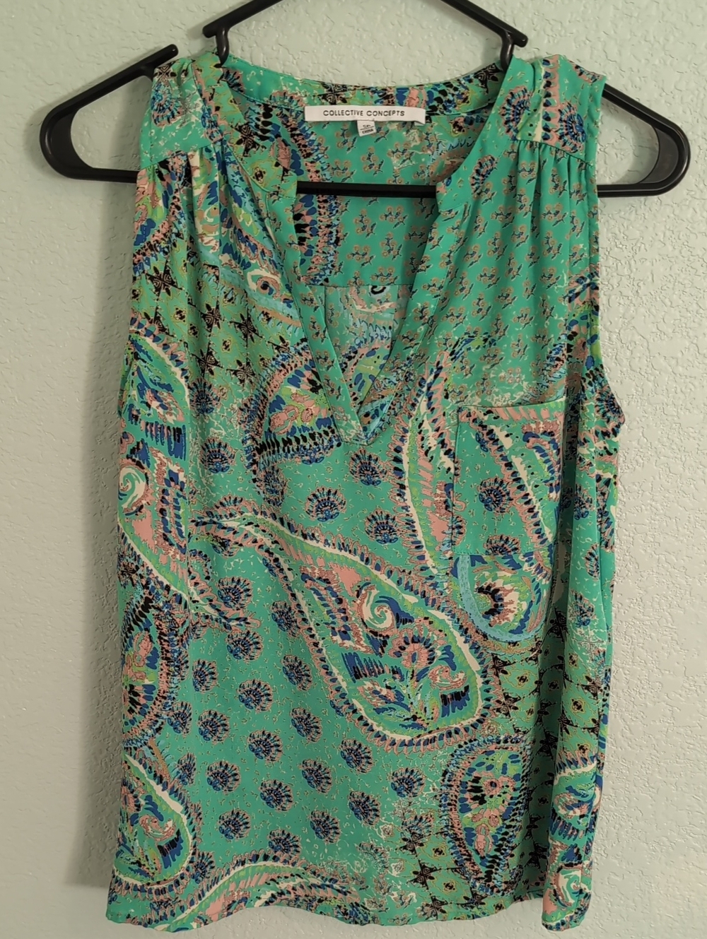 Collective Concepts Mint Green Paisley Top